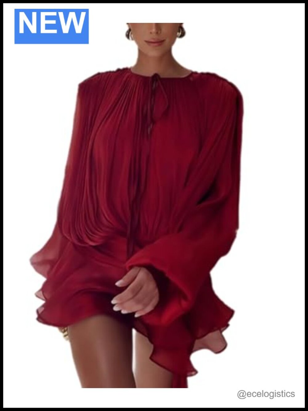 Wuitrie Women's 2 Piece Skirt Set Long Sleeve Crew Neck Top and Mini Bodycon